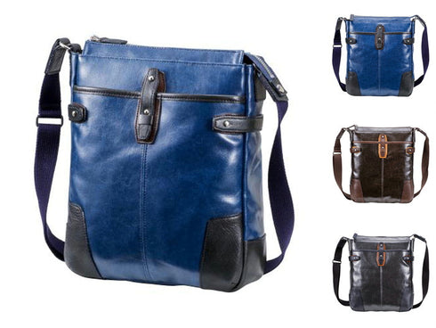 【豊岡鞄 木和田正昭商店 730709 ブルー】ORIGINAL BASIC 帆布PU×皮革ショルダーバッグ(L)